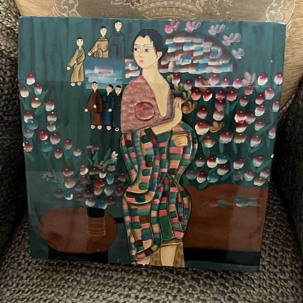 VINTAGE CHINESE WOODEN JEWELRY BOX‎